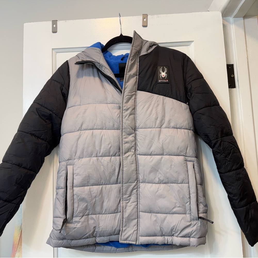 Spyder Black and Gray Jacket with Blue Lining